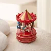 Dekorativa föremål vardagsrum Dekoredskrivbordstillbehör Merrygoround Miniature Creative Home Decoration Carousel Music Box Ornament Statue Gift 230809