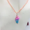 Choker Fashion Trendy Jewelry Alloy Chain Bohemian Natural Pink Coral Sea Snail Shell Dangle Halsband Design för Women Charm Party Gift