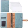 Binder Notebook A6 2023 Planner Cash Envelope Savings Money 6 Holes Macaron Ring PU Clip-on Leather