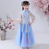 Roupas étnicas Meninas Vestido Cheongsam Vestidos de flores Crianças Bebê Roupas elegantes Roupas tradicionais chinesas Roupas para o ano