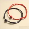 Braccialetti con ciondoli 2 pezzi / set Braccialetto di coppia di perline di moda con carta per donne Uomini amanti Pietra lavica Catene di corda di pietra naturale Amicizia D Dh4Ws