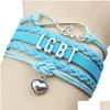 Charm Armbanden Mode Lgbt Gay Lesbische Lederen Wrap Gevlochten Touw Infinity Love Heart Bangle Voor Vrouwen Mannen Vriendschap Diy Sieraden In Dhbxu