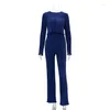 Women's Two Piece Pants 2023 Summer Autumn Tracksuit Loose Chic Casual Long Sleeve Top Wide Leg Sets Solid Color Suits Streetwear