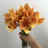 Dekorativa blommor 4st/bunt naturlig beröring Artificiellt bröllopsfest Fake Flower Bouquet Decoration Diy Home Room Simulation Decor