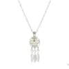 قلادة قلادة جوفاء Dreamcatcher Luminescent for Women Glow in the Dark Dream Catcher بيان الأزياء المجوهرات Drop Deliv Dhlnx