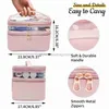 Cosmetic Bags Cases Makeup bag PU leather double layer large capacity women's wash bagstylishhandbagsstore