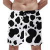 Pantaloncini da uomo Board Cow Print Skin Texture Casual Costume da bagno Macchie bianche e nere Asciugatura rapida Sport Surf Beach