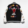 Men varsity jacket MS Designer Jacket Windbreaker Long Sleeve Mens Letterman Jacket Clothing buttons With stripe Bomber jackets Baseball uniform