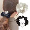 Silk Head Rope Korean Metal Love Elastic Scrunchies Heart Hair Rope Elegant Horsetail Bands Hair Ties Hair Accessories for Women