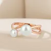 Cluster Rings CYJ European Interwoven Line Pearls 925 Sterling Silver Ring For Women Birthday Party Gift Jewelry