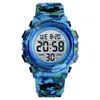 Nouveau design enfants sport de plein air étanche montre garçons étudiant camouflage lumineux montres numériques