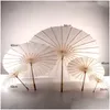 Ventilateurs Parasols Papier Blanc Parapluies De Mariée Style Chinois Mini Artisanat Parapluie Peinture Bricolage Drop Delivery Party Events Accessoires Dh39M