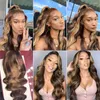Inch Transparent 13x4 Lace Front Human Hair Wigs Highlight Ombre Body Wave Frontal Brazilian Water Wavy Wig