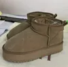 Venda quente mulheres tazz ultra mini bota plataforma tornozelo botas de neve aus pele carneiro pelúcia casual manter botas quentes