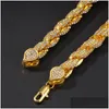 Chains Europe Hip Hop Cubic Zircon Personality Exaggeration Necklace Luxury Charm Party Mens Essential Jewelry1 Drop Delivery Jewelry Dhy85