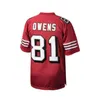 Stitched Football Jersey 81 Terrell Owens 1996 50th Red Mesh Retro Rugby Jerseys Men Women Youth S-6XL