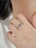 2023 NEW S925 Sterling Silver Natural Amethyst Heart Ring على شكل قلب أوروبي وأمريكي حلقة جوهرة المرأة البسيطة