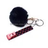 Keychains Lanyards Card Grabber Hushåll Personlig vård Fashion Cute Credit Cards PLER POMPOM MINI NYCKEL RINGS Akryl Debit Bank för DHTQM