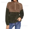 Frauen Langarm Fleece Fleece Sweatshirt warme Zip Leopard Fuzzy Hoodie Pullover Bluzy Damskie Winter Hoodie Sweatshirts Femme New T230809