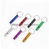 Keychains Lanyards Metal Whistle Portable Self Defense Keyrings Rings Holder Fashion Car Key Chains Accessories Outdoor Cam Survival Dhlou