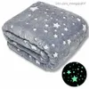 Одеяла пеленание Wostar Super Soft Flannel Night Fluorestent Fluorestent Одеяла для взрослых детских подарок зима теплый плиссированный магический бросок одеяло кровать диван Z230809
