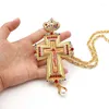 Collane con ciondolo Catena da uomo Gioielli cristiani Regali Croce crocifisso vintage Collana con pezzo di Gesù Sacerdote ortodosso