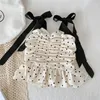 Kleding Sets 2023 Zomer Mode Pakken Voor Meisjes Polka Dot Top Shorts 2 Delige Set Pak Celebrity Stijl Elegante kinderen