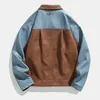 Hommes Vestes Vintage PU Veste En Cuir Hommes Hip Hop Streetwear Patchwork Moto Varsity Mode Manteau Outwear Vêtements 230809