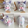 Kawaii estudiante blanco rosa peluche orejas de conejo mochila chica linda cremallera gran capacidad estudiante chica mochila