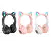 Bo18 casque Bluetooth monté sur la tête avec oreilles de chat sans fil doux mignon jeu de sport de haute qualité casque mignon fille cadeau HKD230809