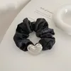 Silk Head Rope Korean Metal Love Elastic Scrunchies Heart Hair Rope Elegant Horsetail Bands Hair Ties Hair Accessories for Women