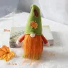 Objetos decorativos Figuras Otoño Gnomo Calabaza Girasol Sueco Nisse Tomte Elfo Enano Felpa Adornos para Navidad Otoño Acción de Gracias Decoración B 230809