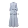 Grundläggande avslappnade klänningar 2023 Autumn Shirt Women's Dress Boho Elegant Party Dresses Long Evening Gown spets Simple Spring Fashion Kvinnliga klänningar J2308009