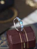 2023 Moda Giappone Corea del Sud Nuovo stile Temperamento Anello gemma S925 Argento blu tesoro australiano Versatile Anello semplice femminile