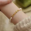 Lien Bracelets 2023 Irrégulier Géométrique Perlé Perle Bracelet Pour Femmes Filles Simple Élégant Doux Épissage Chaîne De Mariage Mariée Bijoux