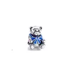 925 Стерлинговое серебро шарм Новый Blue Gemstone Heart Star Penden