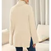 Swetery kobiet 2023 Jesień/zima wysoki kołnierz Extra dużego pullover podzielone na dzianin