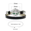 Braccialetti con ciondoli 25Mm Diffusore di olio essenziale Medaglione aperto per donna Uomo Pu Bracciale avvolgente in pelle Distanziatori per aromaterapia Gioielli di moda Goccia Dh3Nq