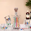 Italiensk Murano Design Crystal Whisky Wine Bottle Emamel Colored Glass Whisky Decanter Bar KTV Brandy Chivas Storage Container HKD230809