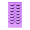 Transparent Stalk 7Pairs/set Natural Long False Eyelashes Dramatic Fluffy 3D Faux Mink Lashes Wispy Eye Lashes Thick Soft Daily E426