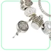 Brins bracelet charme de cristal blanc perles de coeur diy bijoux pendentif entier 2055070