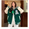 Jaquetas femininas versão coreana do uniforme de beisebol retrô com estampa alfabética para homens e mulheres Allmatch estilo Harajuku jaqueta de casal solto 230808