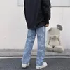 Men's Jeans Spring And Summer Blue Loose Straight Pants Street Clothes Denim Pattern Oversize