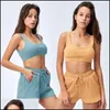 Yoga Outfit Fitness Supplies Sports En Plein Air Femmes 2 Pcs Ensemble Sport Costume Gymwear Vêtements D'entraînement Sans Manches Soutien-Gorge Gym Crop Top Taille Haute Porter