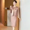 Ethnic Clothing Chinese Mother Of The Bride Dresses Traditional Long Sleeve Cheongsams Two Pieces Wedding Occasion Evening Dress Suit