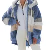 Vestes pour femmes manteau d'hiver mode couture décontractée Plaid dames vêtements à capuche fermeture éclair en peluche femmes veste 230808