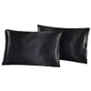 US UK Russia Size 2pcs 1pair Pillow Case Satin Solid Color Silk Pillowcase Pillow shams Twin Queen Cal-King 7 colors294Y