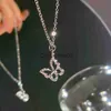 Pendant Necklaces 17KM Fashion Butterfly Heart Zircon Necklace for Women Girls Silver Color Shiny Love Clavicle Chain Necklaces New Trend Jewelry J230809