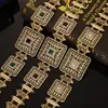 Set di gioielli da sposa Collana da sposa marocchina Orecchini Orecchini Catena da vita Set da caftano chic di lusso Cintura regolabile Lunghezza 230808