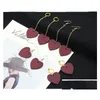 클립 온 스크류 뒤로 새로운 한국의 나무 심장이 사랑하는 귀걸이 여성 나무 와인 붉은 하트 클립 켜짐 레이디 패션 Y 유대인 DHSBD